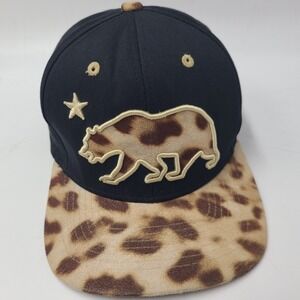 Top Level Hat Snapback Black Brown Leopard Print Bear Flat Brim Skate Skateboard